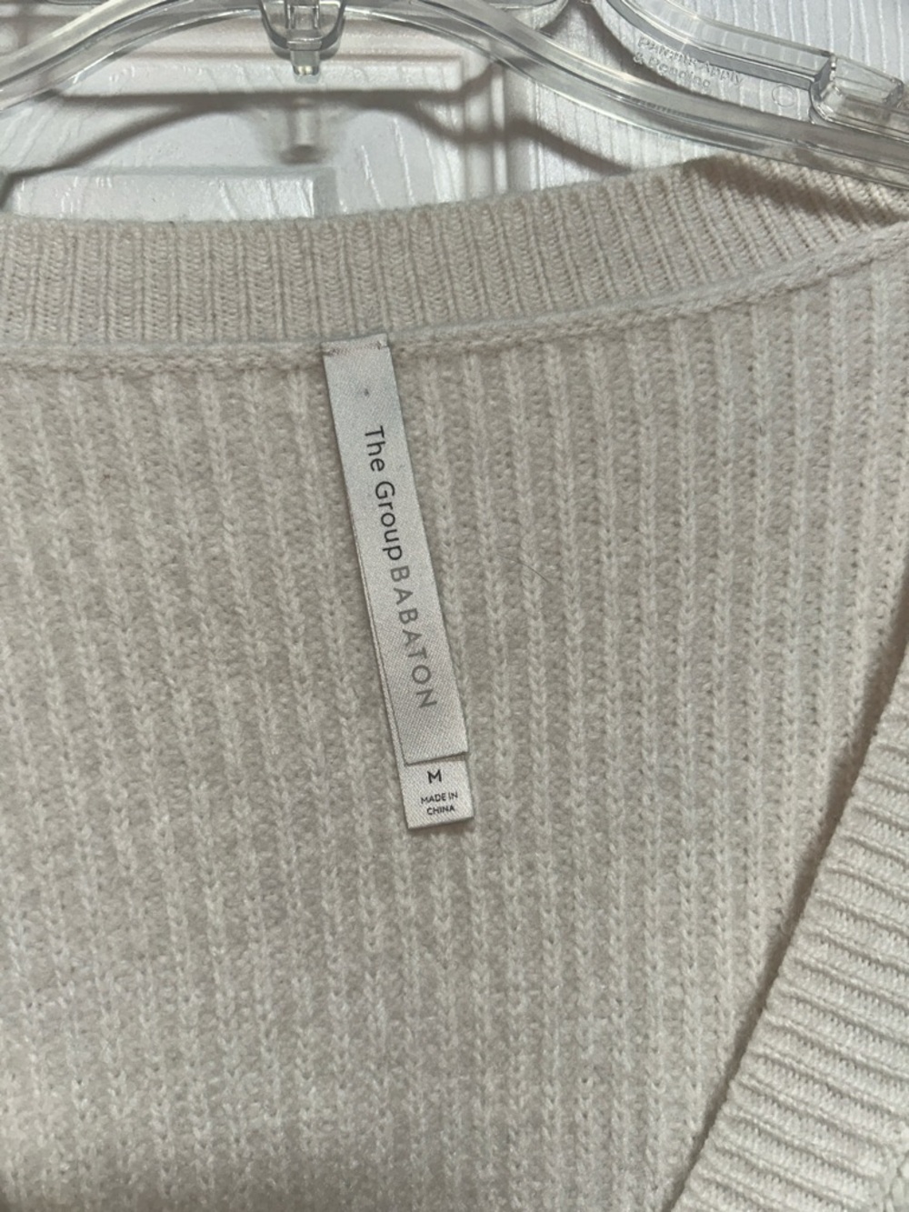 Aritzia Babaton Cream Chunky Merino Wool Lagoon Sweater Cardigan - Size Medium - Picture 8 of 9